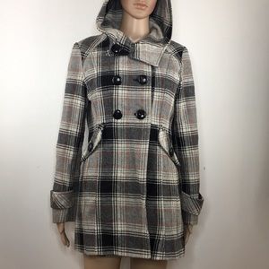Guess hooded duffle coat, wool blend size Medium